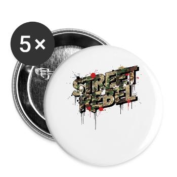 Street Rebel Camouflage Graffiti Statement - Buttons groß 56 mm (5er Pack) - Weiß - Vorne