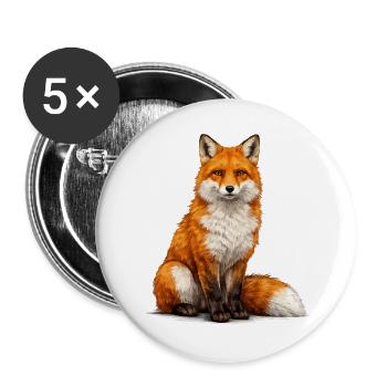 Fuchs Illustration Farbspiel - Buttons groß 56 mm (5er Pack) - Weiß - Vorne