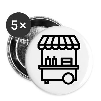 Street Food Cart - Buttons large 2.2''/56 mm (5-pack) - white - Front
