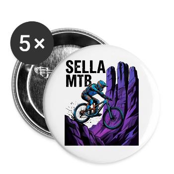Sellaronda Italy Neon MTB Cliff Ride - Buttons large 2.2''/56 mm (5-pack) - white - Front