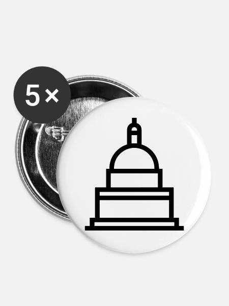 Regierung - Buttons groß 56 mm (5er Pack) - Weiß