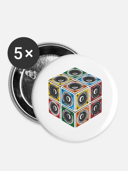 Cube Sound - Buttons groß 56 mm (5er Pack) - Weiß