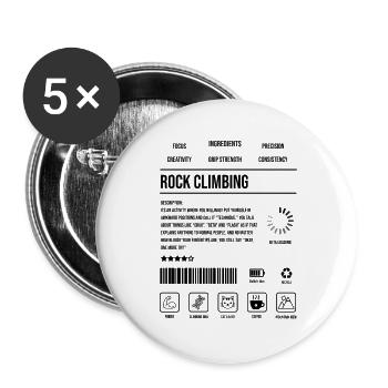 Rock Climbing Description Strength Indicator Icon - Buttons large 2.2''/56 mm (5-pack) - white - Front