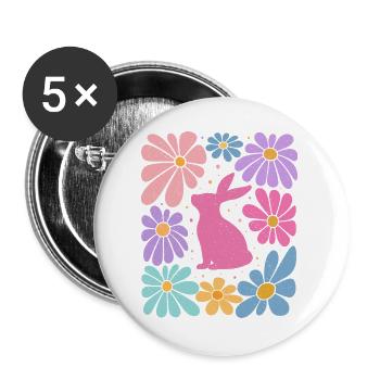Ostern  - Buttons groß 56 mm (5er Pack) - Weiß - Vorne