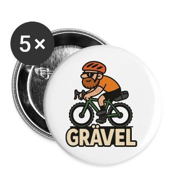 Gravel Biker  - Buttons groß 56 mm (5er Pack) - Weiß - Vorne