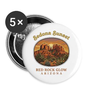 Sedona Arizona Red Rock Sunset Campin - Buttons large 2.2''/56 mm (5-pack) - white - Front