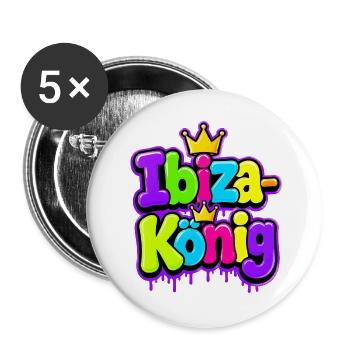 Ibiza King Graffiti Crown - Buttons large 2.2''/56 mm (5-pack) - white - Front