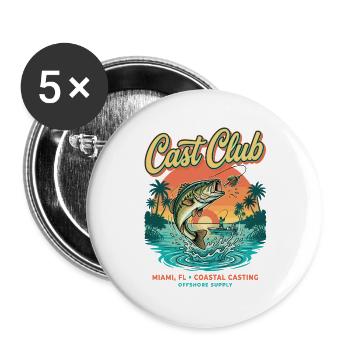 Cast Club Miami - Buttons large 2.2''/56 mm (5-pack) - white - Front