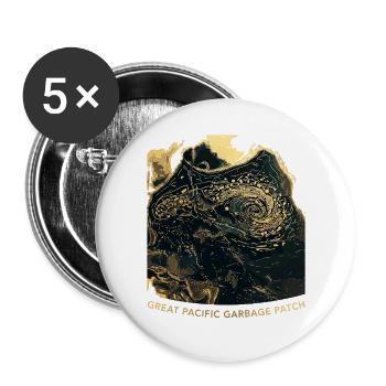 Zone de déchets du Pacifique - Lot de 5 grands badges (56 mm) - blanc - Devant