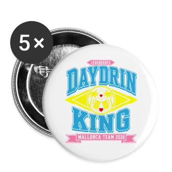 Malle 2026 Daydrinking Mallorca Team 2026 - Buttons groß 56 mm (5er Pack) - Weiß - Vorne