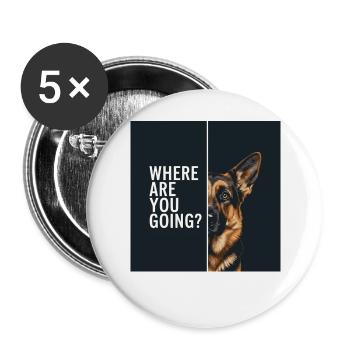 Deutscher Schäferhund für Hundefans Tierfreunde - Buttons groß 56 mm (5er Pack) - Weiß - Vorne