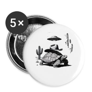 Design désertique d’OVNI pour les amateurs rétro Femmes Hommes - Lot de 5 grands badges (56 mm) - blanc - Devant
