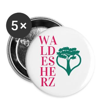 Waldesherz - Wortschätze - vergessene Wörter - Buttons groß 56 mm (5er Pack) - Weiß - Vorne