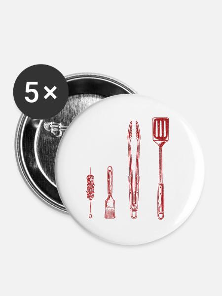 BBQ Grill Tools US Flag Pitmaster - Buttons groß 56 mm (5er Pack) - Weiß