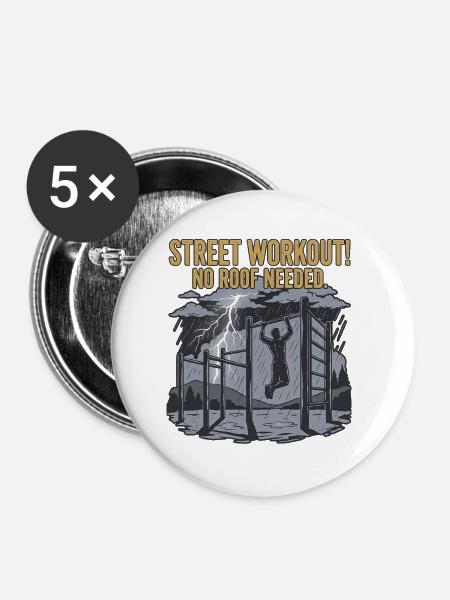 Calisthenics Workout - Buttons groß 56 mm (5er Pack) - Weiß