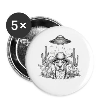 Cowboy Dog Sci Fi Desert Shirt - Buttons large 2.2''/56 mm (5-pack) - white - Front