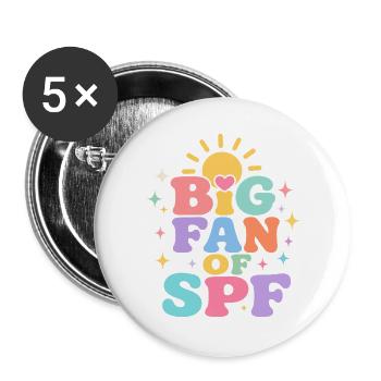 SPF Sun Protection Fan Summer Sun - Buttons large 2.2''/56 mm (5-pack) - white - Front