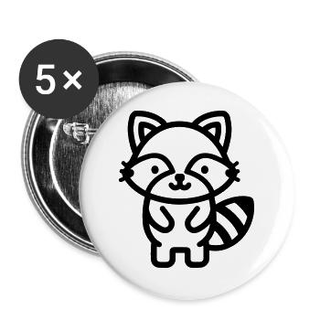 raccoon - Buttons large 2.2''/56 mm (5-pack) - white - Front