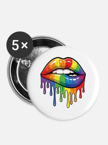 Pride Month LGBT – Stolz! - Buttons groß 56 mm (5er Pack) - Weiß