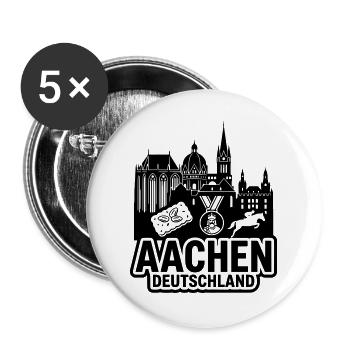 Aachen NRW Nordrhein-Westfalen Silhouette - Buttons groß 56 mm (5er Pack) - Weiß - Vorne
