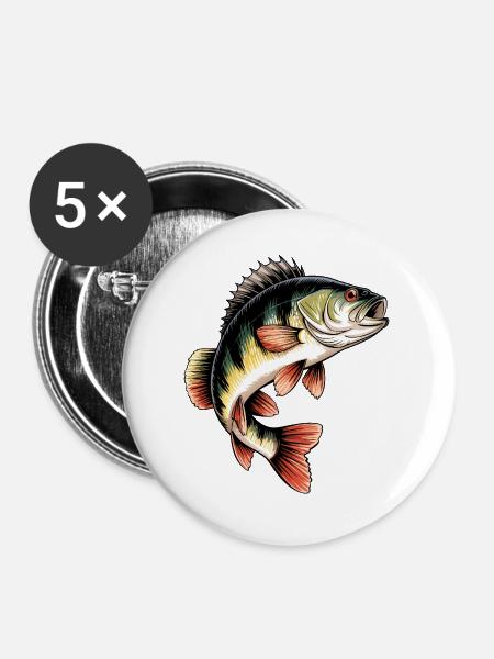 Barsch Motiv - Buttons groß 56 mm (5er Pack) - Weiß