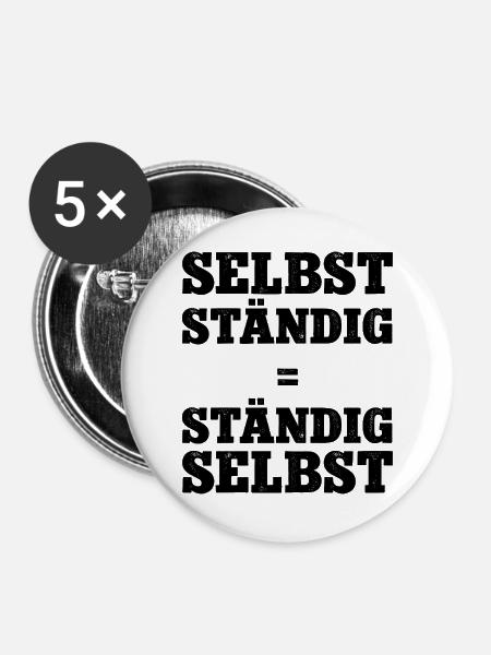 Selbstständig Selbstständigkeit Chef Werden Firma  - Buttons groß 56 mm (5er Pack) - Weiß