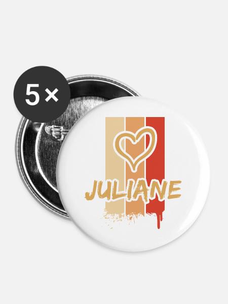 Geschenkidee Juliane - Buttons groß 56 mm (5er Pack) - Weiß
