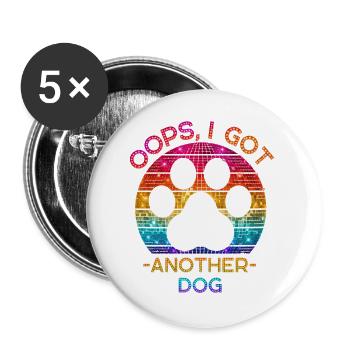 Oups, j’ai un autre chien - Hunde Retro Design - Lot de 5 grands badges (56 mm) - blanc - Devant