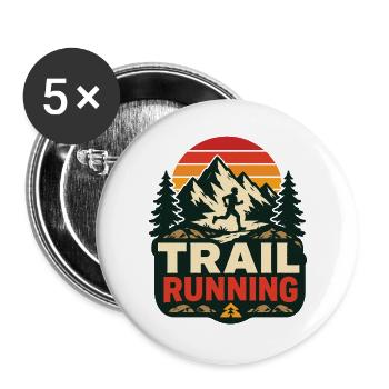 Trail running - Lot de 5 grands badges (56 mm) - blanc - Devant