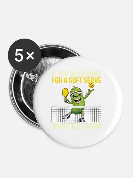 Softserver Cream Pickleball - Buttons groß 56 mm (5er Pack) - Weiß