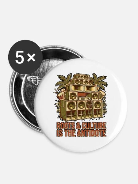 Antidote Is Roots - Buttons groß 56 mm (5er Pack) - Weiß