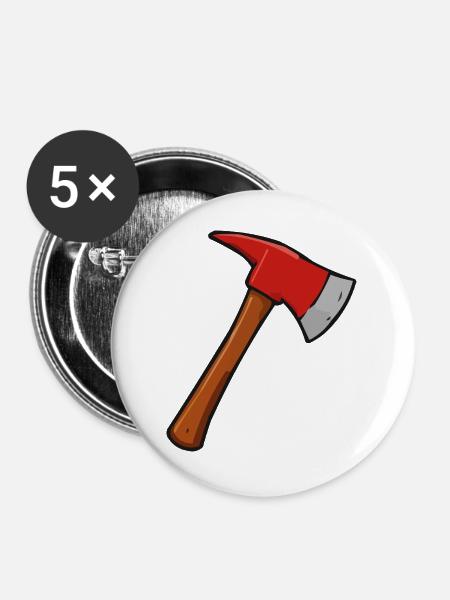 axt - Buttons groß 56 mm (5er Pack) - Weiß
