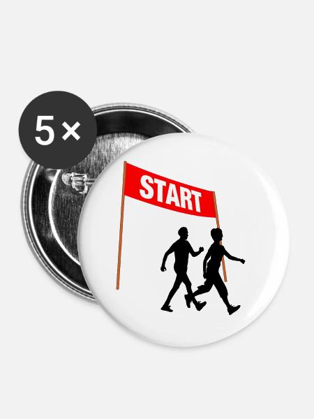 Walking Start Duo - Buttons groß 56 mm (5er Pack) - Weiß