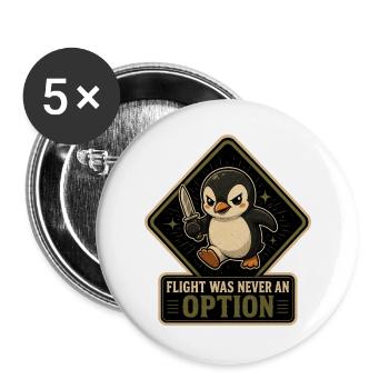 Le vol n’a jamais été une option - Brave Penguin Knife - Lot de 5 grands badges (56 mm) - blanc - Devant