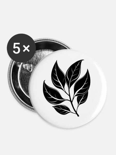 Gummiblätter - Buttons groß 56 mm (5er Pack) - Weiß