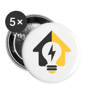 Electric Home Light Bulb Logo - Buttons large 2.2''/56 mm (5-pack) - white - Front