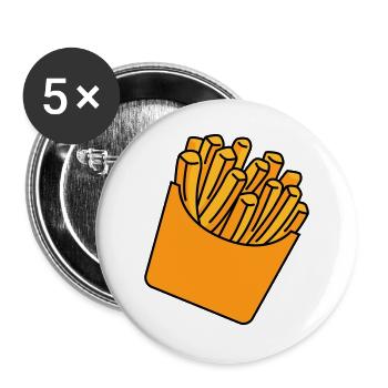 French Fries Illustration - Buttons large 2.2''/56 mm (5-pack) - white - Front