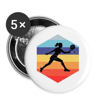 Padel Accessories Gift Idea for Padel Beginners Fans - Buttons large 2.2''/56 mm (5-pack) - white - Front