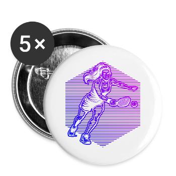 Pickleball player Geschenk für pickleball pro Fans - Buttons groß 56 mm (5er Pack) - Weiß - Vorne