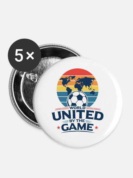 Vereint durch das Spiel - Buttons groß 56 mm (5er Pack) - Weiß