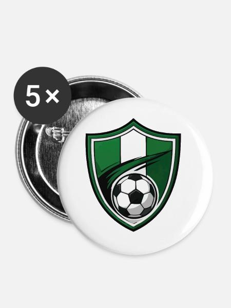 fussball-shield - Buttons groß 56 mm (5er Pack) - Weiß