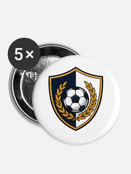 fussball-crest - Buttons groß 56 mm (5er Pack) - Weiß