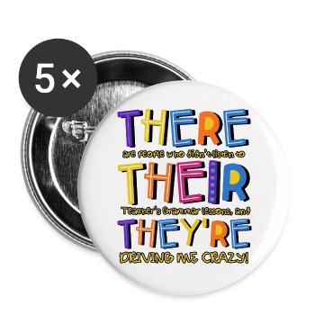 There Are People Who Didn't Listen - Buttons large 2.2''/56 mm (5-pack) - white - Front