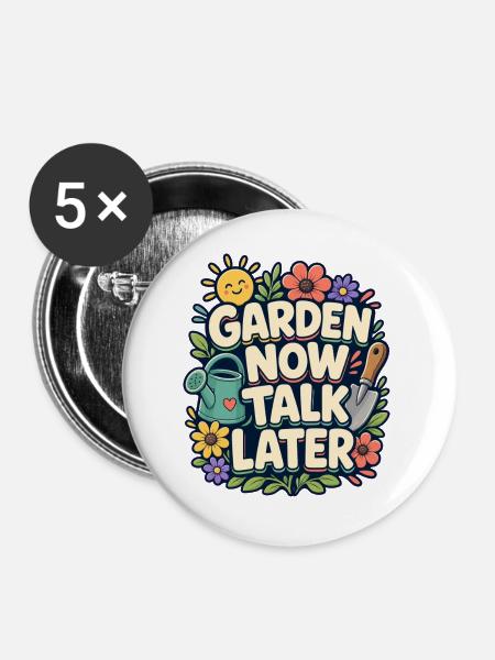 GARDEN NOW TALK LATER Nickerchen - Buttons groß 56 mm (5er Pack) - Weiß