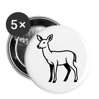 Deer Silhouette Hunter Hunting Club Forester Forest - Buttons large 2.2''/56 mm (5-pack) - white - Front