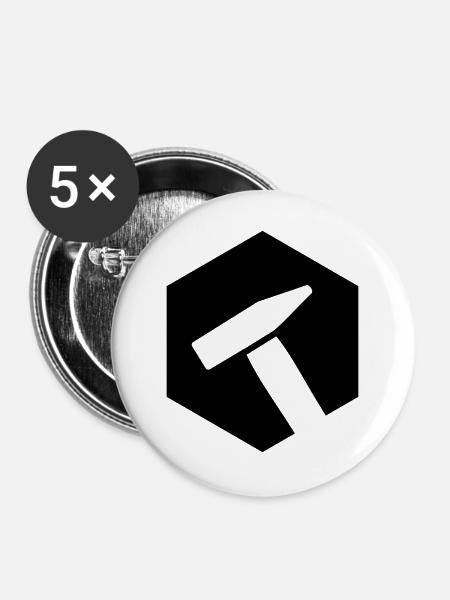 Schrauber Hammer Sechskantschraube - Buttons groß 56 mm (5er Pack) - Weiß
