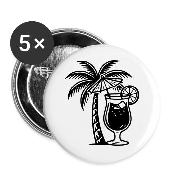 Cocktail Palm - Buttons large 2.2''/56 mm (5-pack) - white - Front