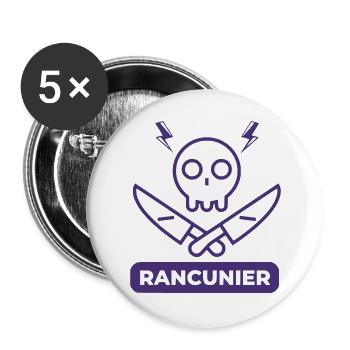Rancunier - Lot de 5 grands badges (56 mm) - blanc - Devant