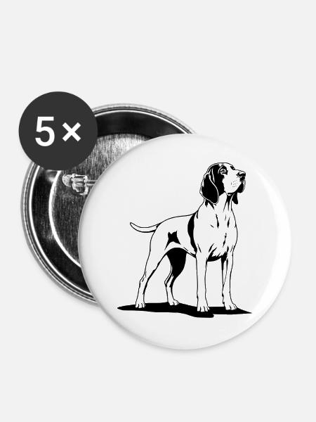 Bracco Italiano stehend schwarz - Buttons groß 56 mm (5er Pack) - Weiß