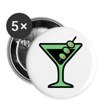 Cocktail Glass Summer Drink Vacances de garçon pour filles - Lot de 5 grands badges (56 mm) - blanc - Devant